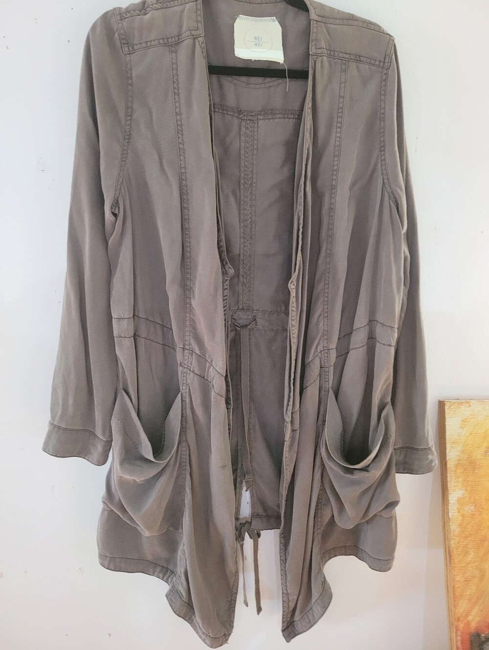 Hei Hei L Neutral Taupe Open-Front Women's Jacket